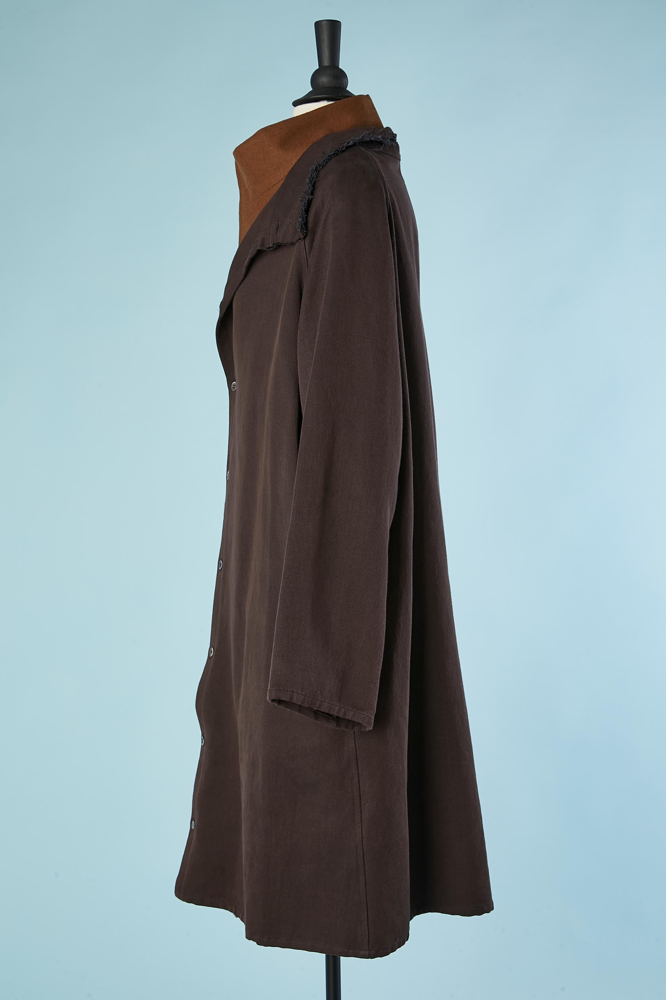 Black Men Double-lays coat made of one in cotton and one in wool Y's Yohji Yamamoto  For Sale