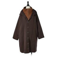 Manteau à double couture en coton et en laine Yohji Yamamoto pour hommes 