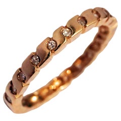 Used Men Eternity Ring S-shaped Design 22 Diamonds 0.25 ct TW VS-SI Yellow Gold 14 kt