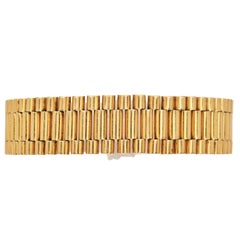 Men Fancy 14K  Wide Link Yellow Gold Bracelet
