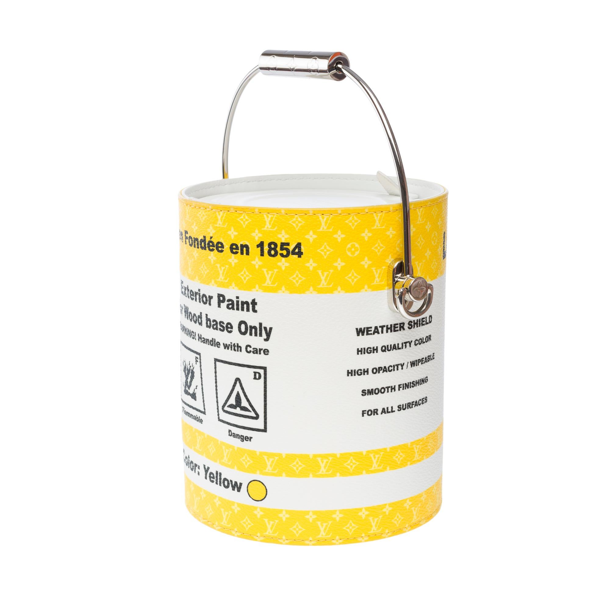 Men FW 2022/ Virgil Abloh/ Louis Vuitton Paint can shoulder bag in Yellow For Sale 7