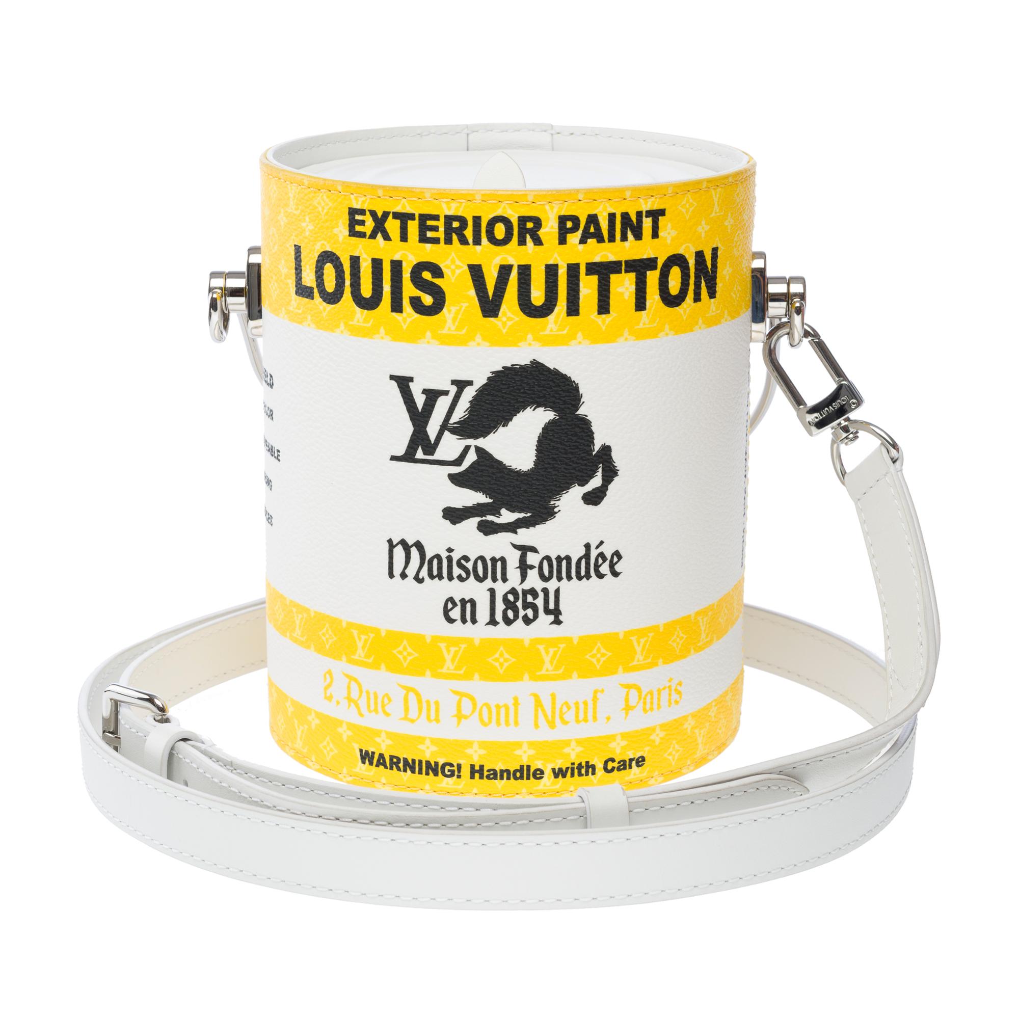 Beige Men FW 2022/ Virgil Abloh/ Louis Vuitton Paint can shoulder bag in Yellow For Sale