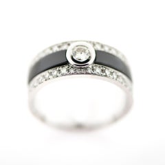 SigridB Ring "Men in Black" 0.93ct. VVS1 E/F brilliants Ceramic 18K White Gold