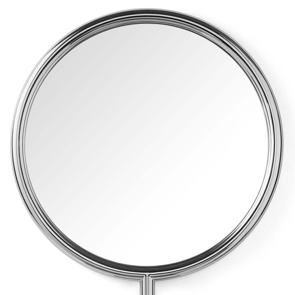 Mirror men with polished steel frame
in chrome finish with round mirror glass.
Also available in gold-plated 24-karat finish.
Gold-plated 24 Karat finish available in:
L 90 x D 5.5 x H 120cm, price: 3450,00€
L 66 x D 4 x H 85cm, price: