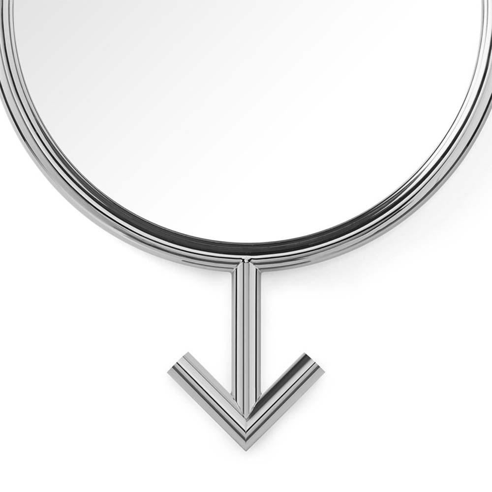 italien Miroir pour hommes en finition chromée ou finition dorée en vente