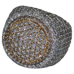 Men natural diamond ring 13.3g 10 Karat White gold