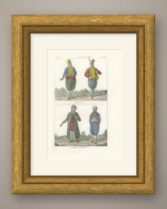 Men of Karaman and Costume of Ardana, Hand Colored Lithograph, 1842