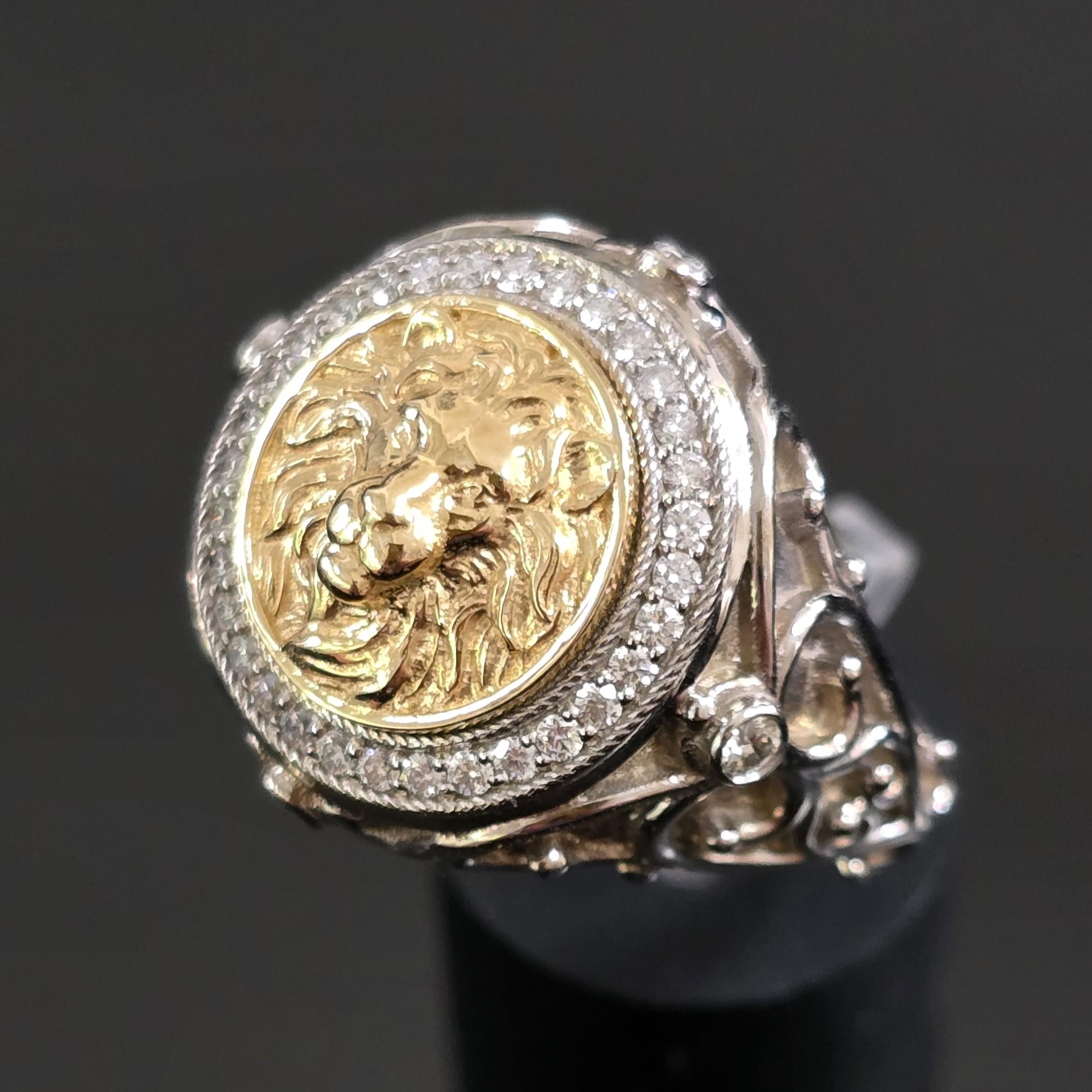 Männerring, Löwenring für Männer, Löwenring für Männer, Luxusring für Männer, Siegelring für Männer im Angebot 1