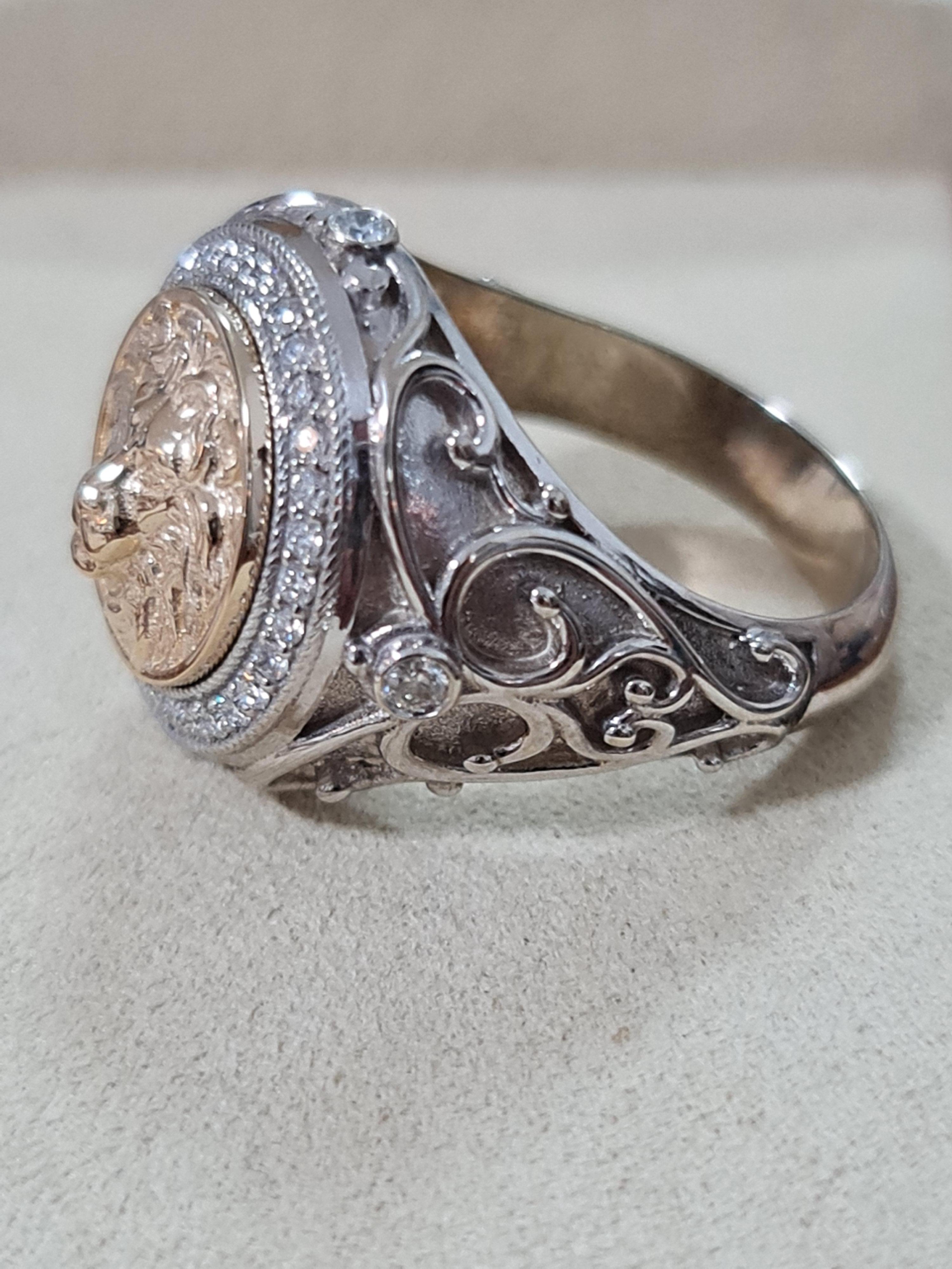 Men ring, Lion ring for men, Lion Men's Ring, Luxury Men's Ring, Men signet ring In New Condition For Sale In Ramat Gan, IL