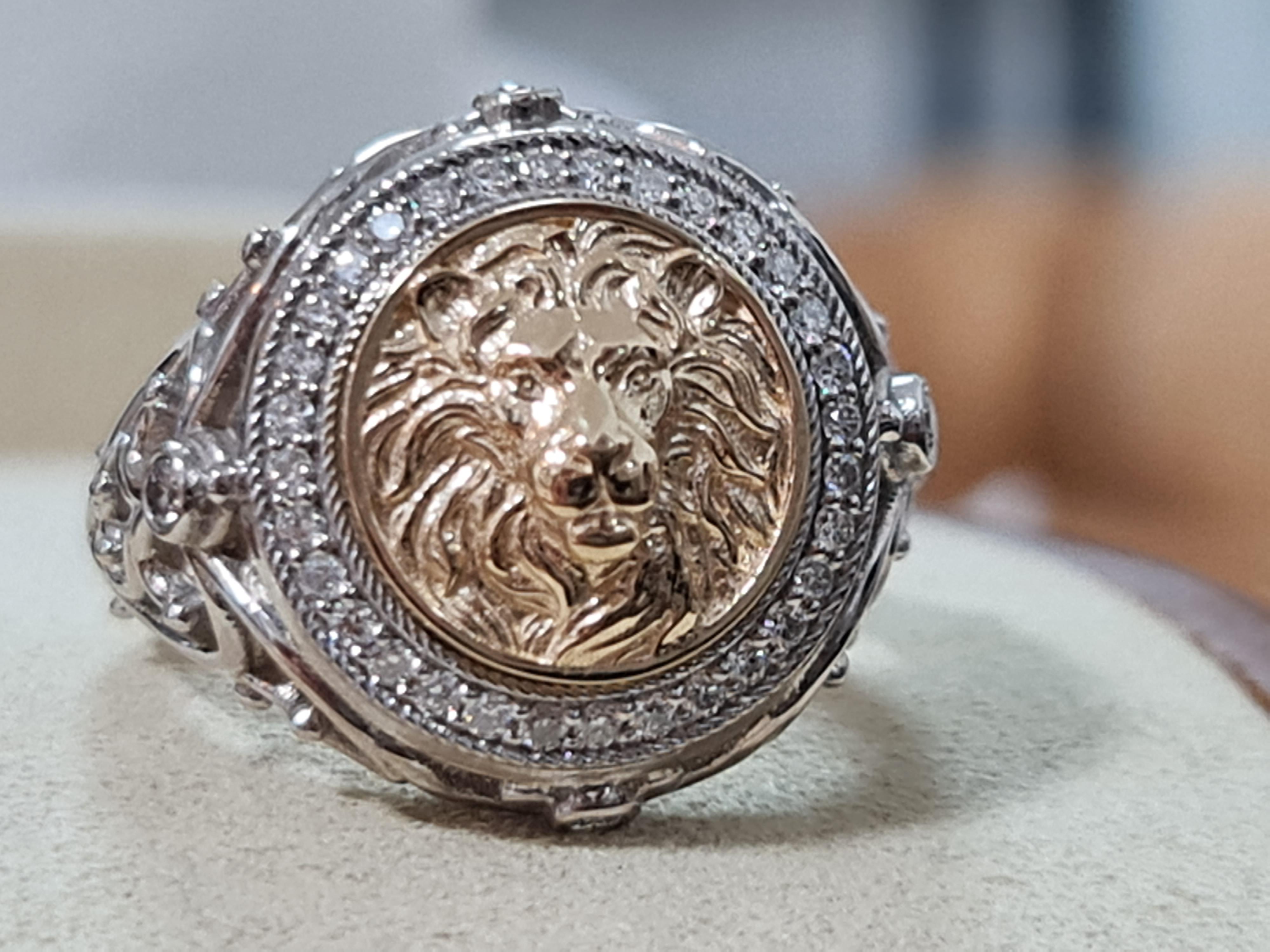 Men ring, Lion ring for men, Lion Men's Ring, Luxury Men's Ring, Men signet ring For Sale 1