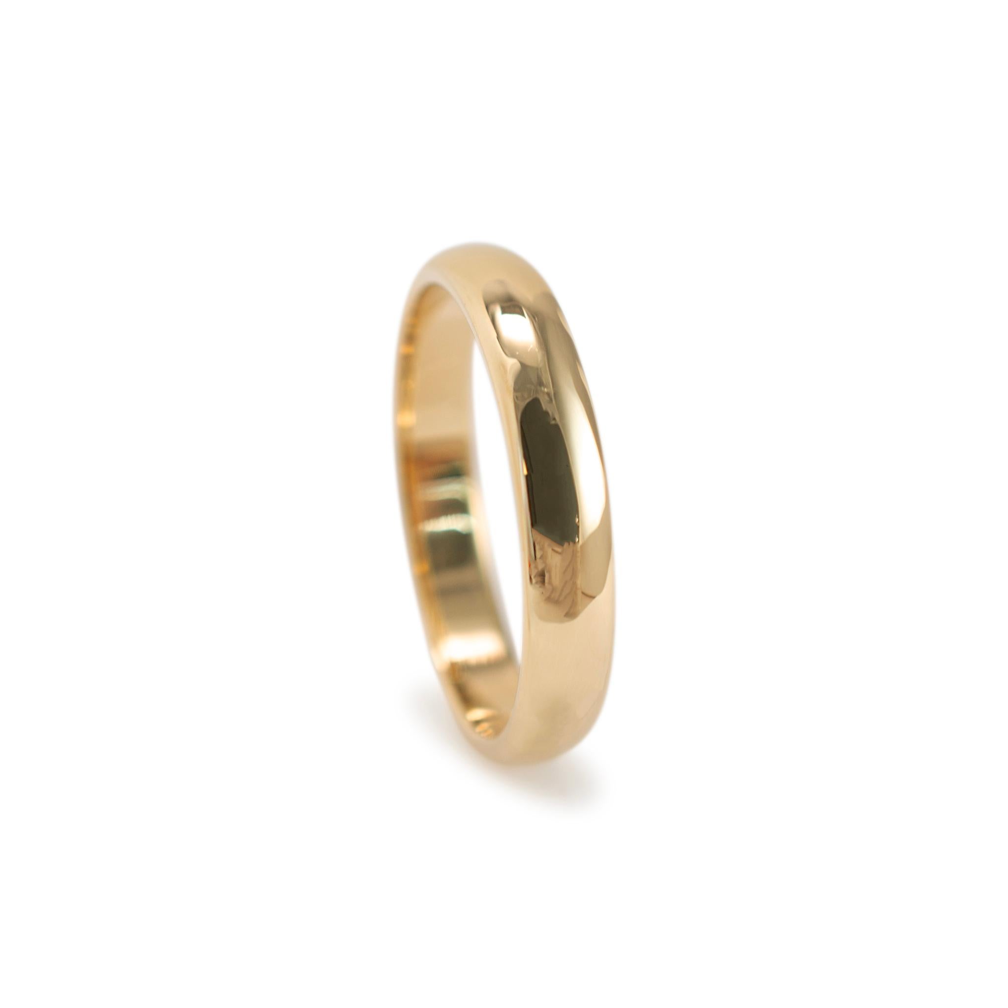 Homme Tiffany Forever Anneau de mariage 4.5mm en or jaune 18K Excellent état - En vente à Houston, TX