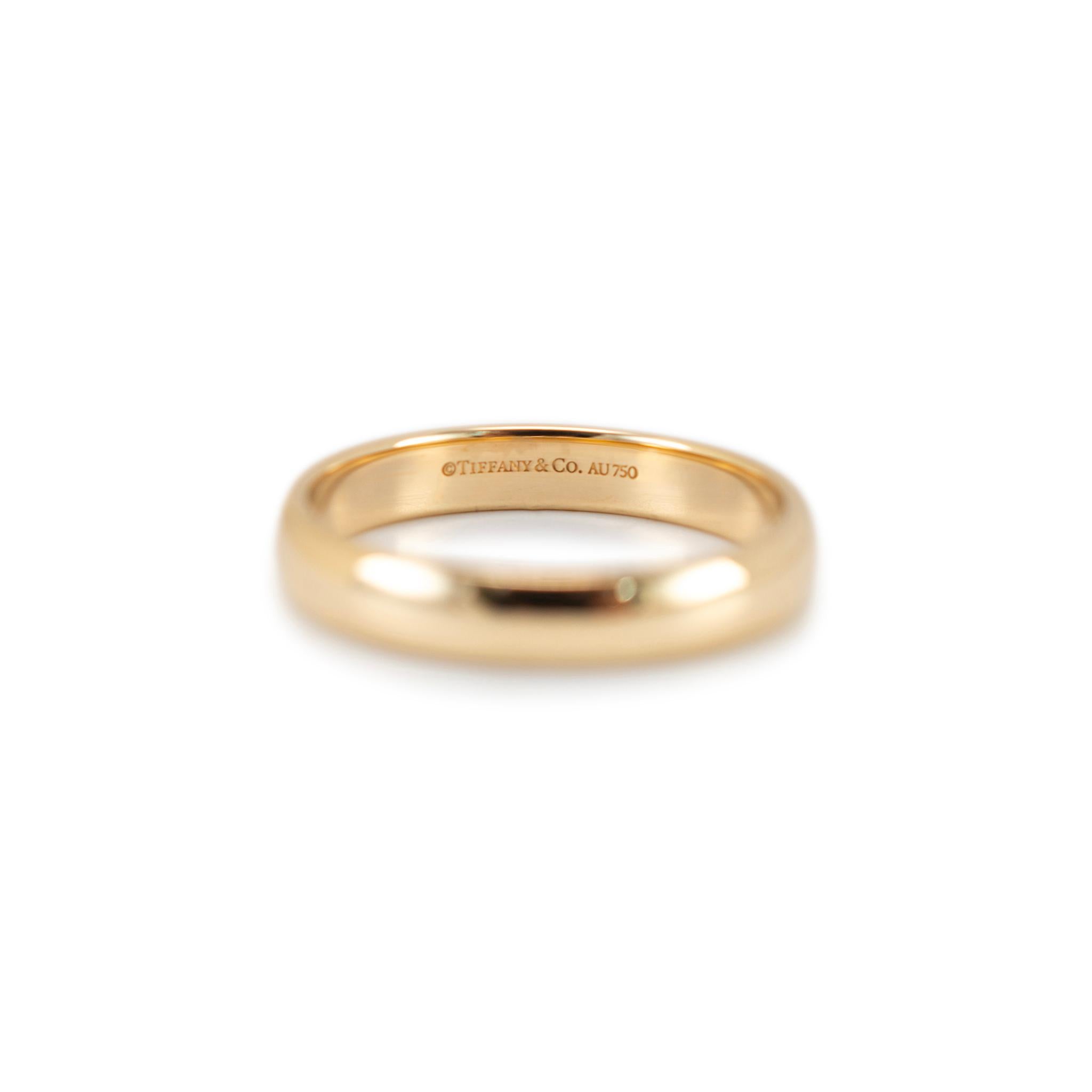 Homme Tiffany Forever Anneau de mariage 4.5mm en or jaune 18K en vente 1