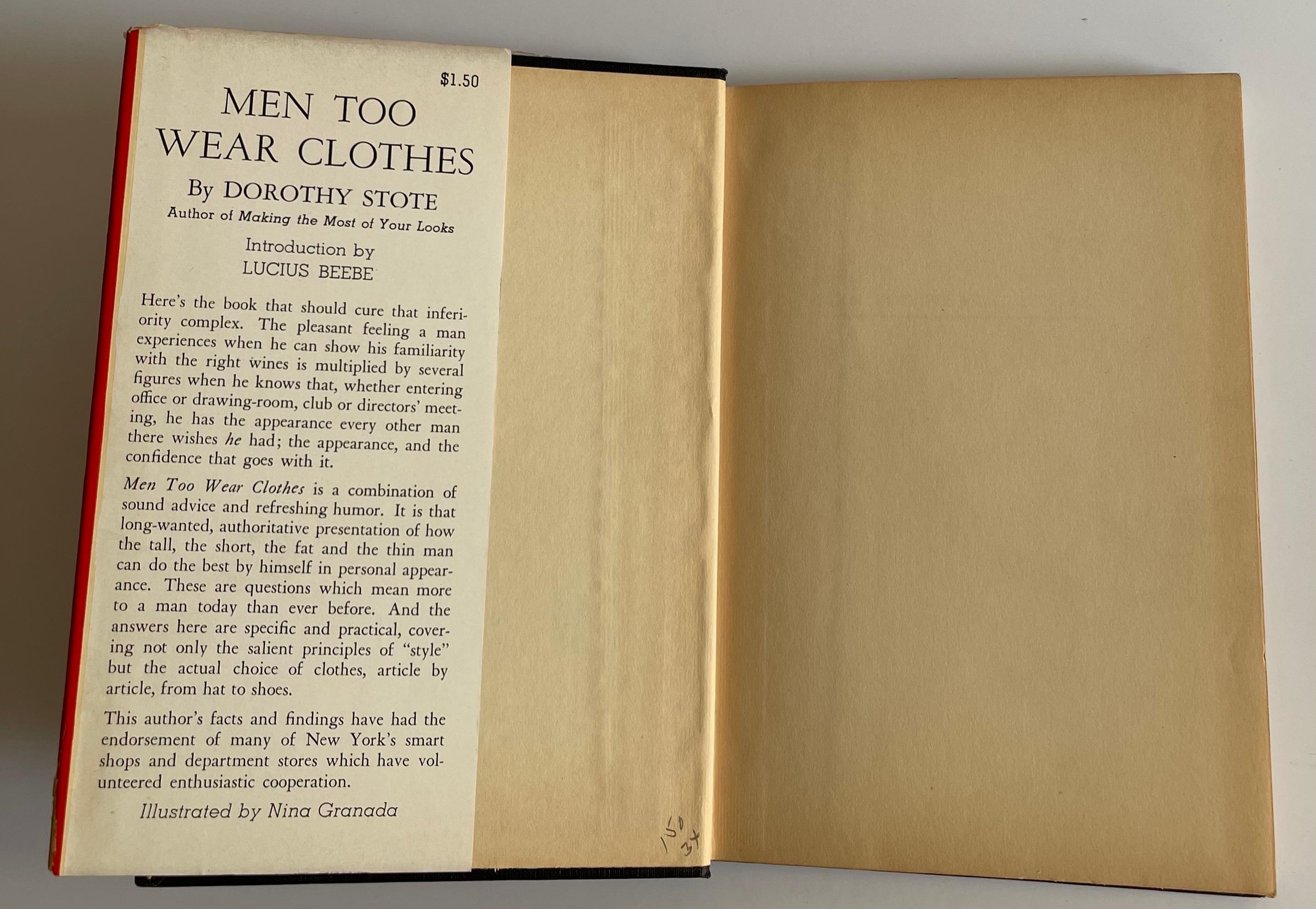 American Men Too Wear Clothes by Dorothy Stote Hardcover Book For Sale