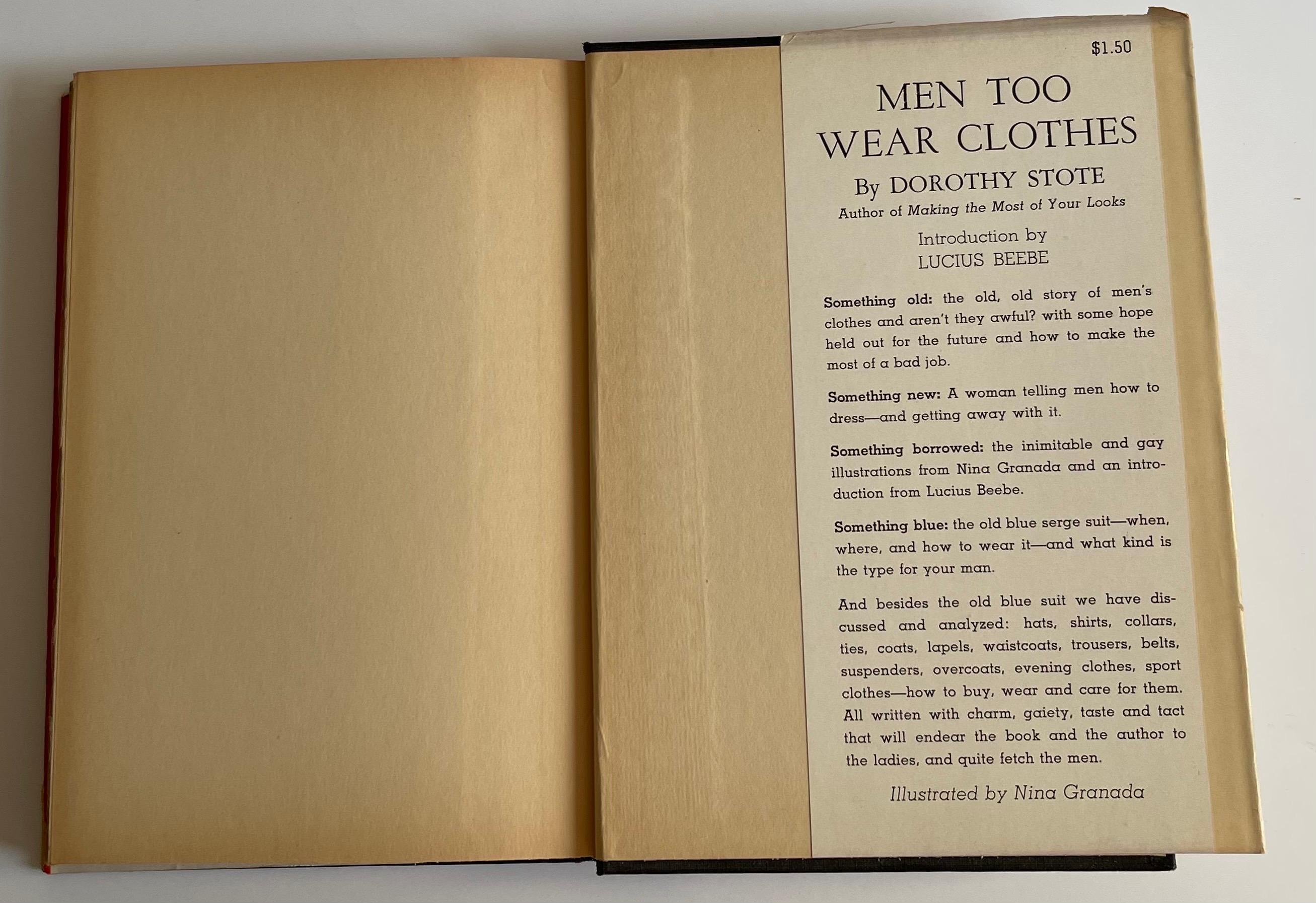 Mid-20th Century Men Too Wear Clothes by Dorothy Stote Hardcover Book For Sale