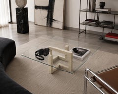 Tavolino da caffè Mena in marmo travertino italiano Design contemporaneo Mobili su misura