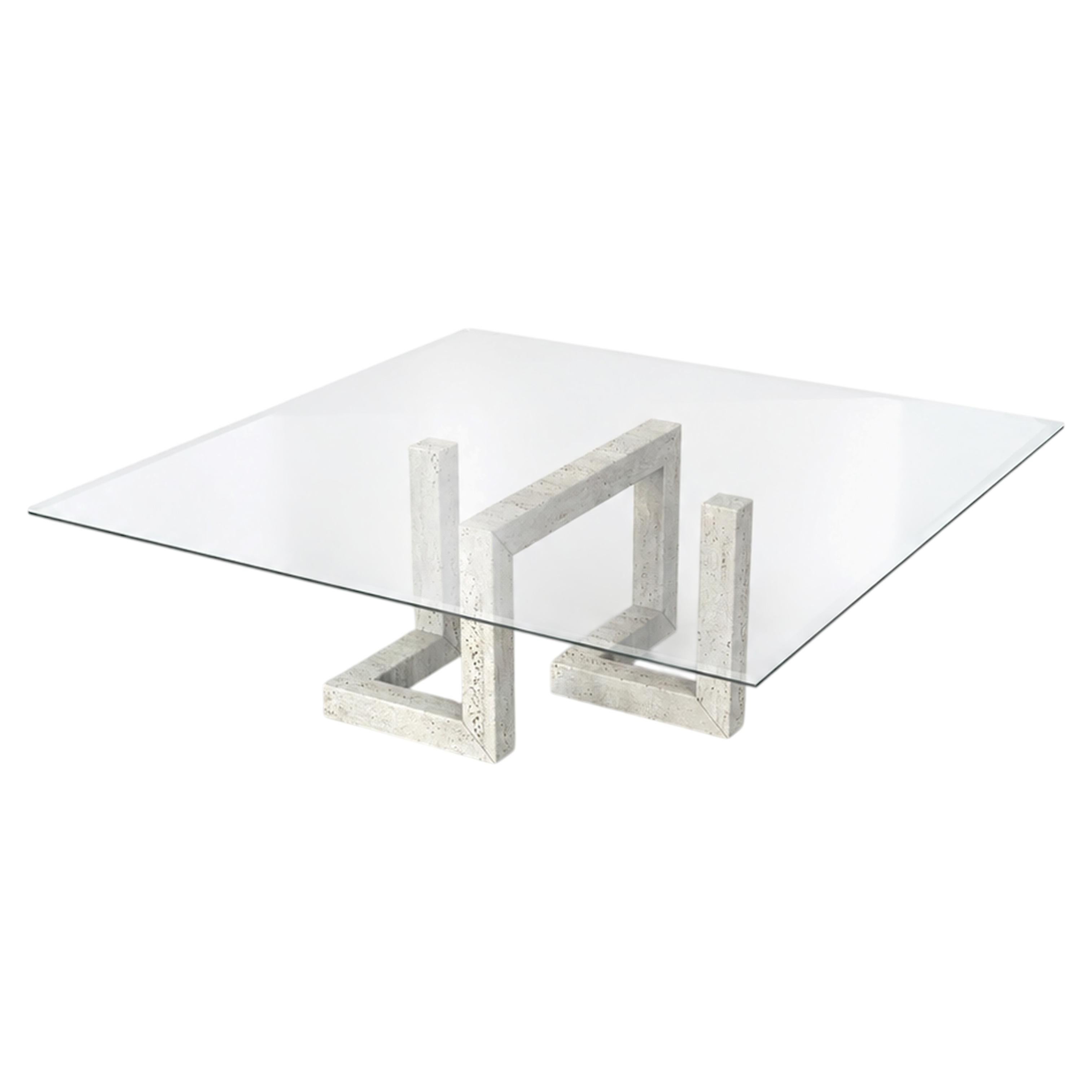 Mena Italian Travertine Marble Coffee Table Contemprary Design Bespoke Furniture