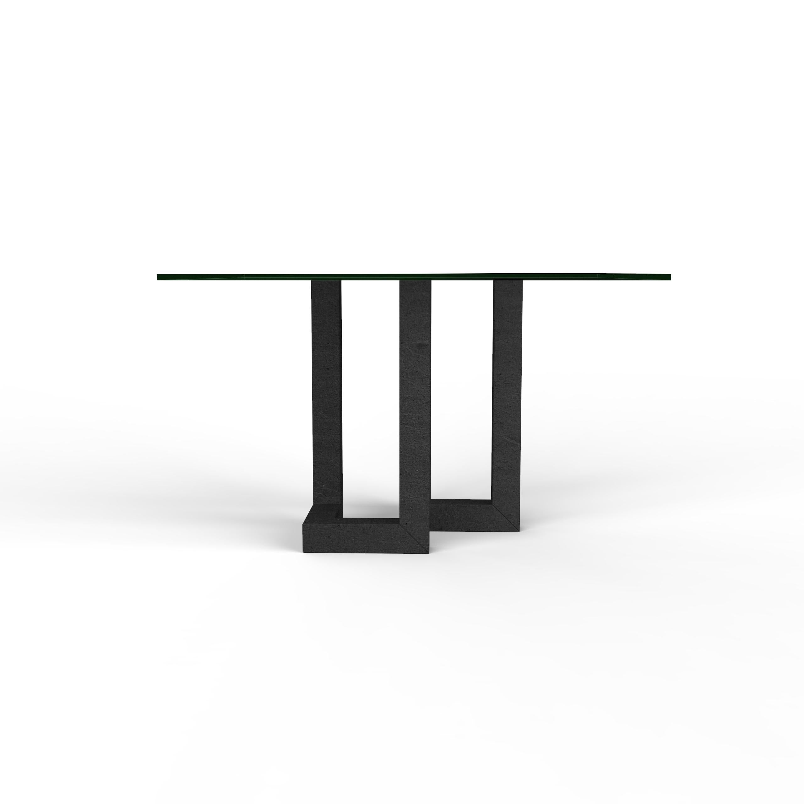 Moderne Mena Natural Stone Dining Table Luxury Furniture Made To Measure in Marble Spain (Table de salle à manger en pierre naturelle Mena) en vente