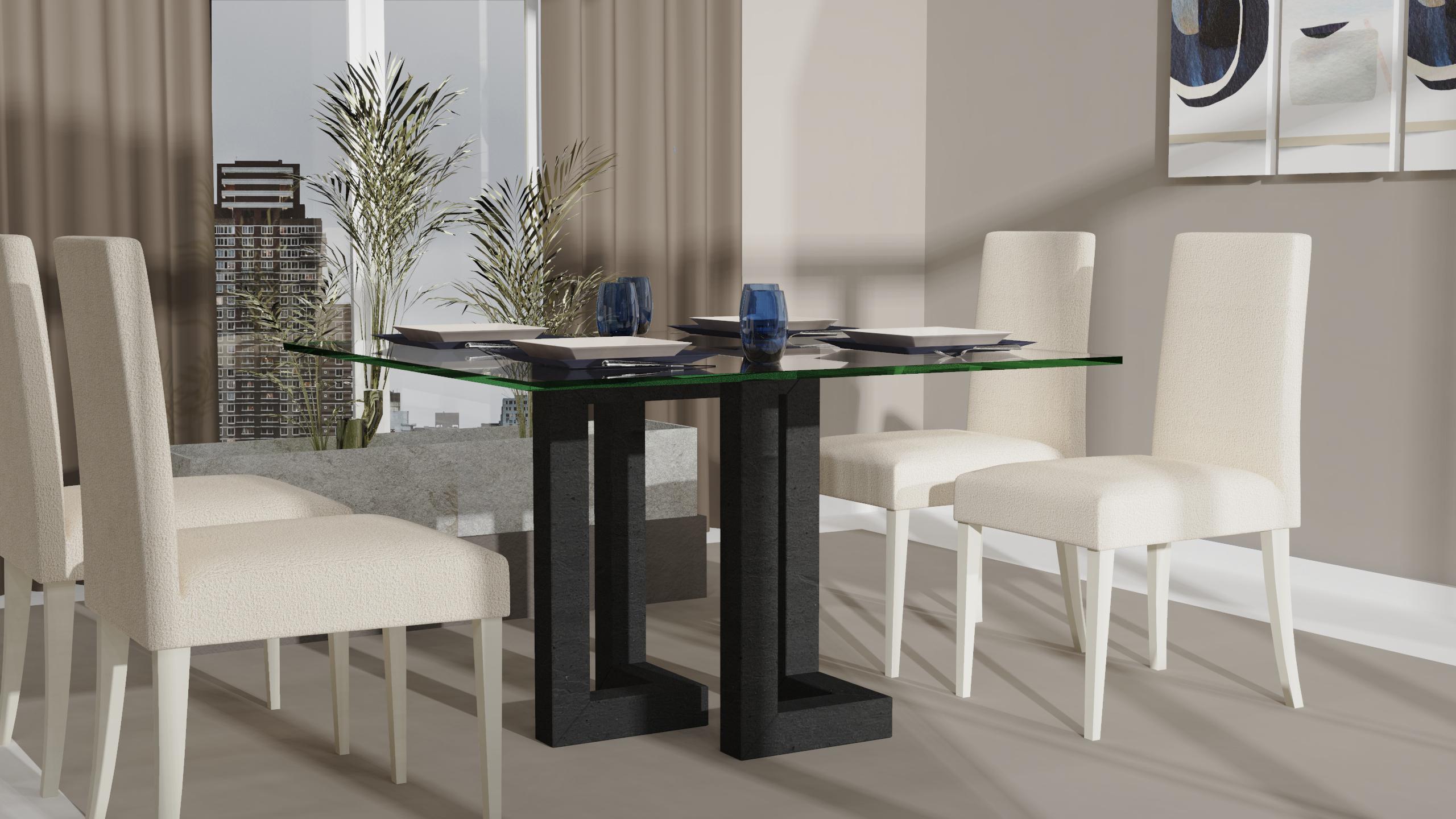 Cristal Mena Natural Stone Dining Table Luxury Furniture Made To Measure in Marble Spain (Table de salle à manger en pierre naturelle Mena) en vente