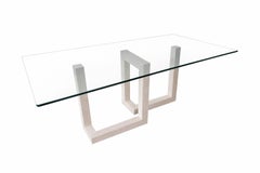MENA Dining Table Italian Travertine & Glass Modern Design Bespoke Furniture