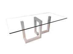 MENA Natural Travertine Dining Table Modern Contemporary Design Made in Spain