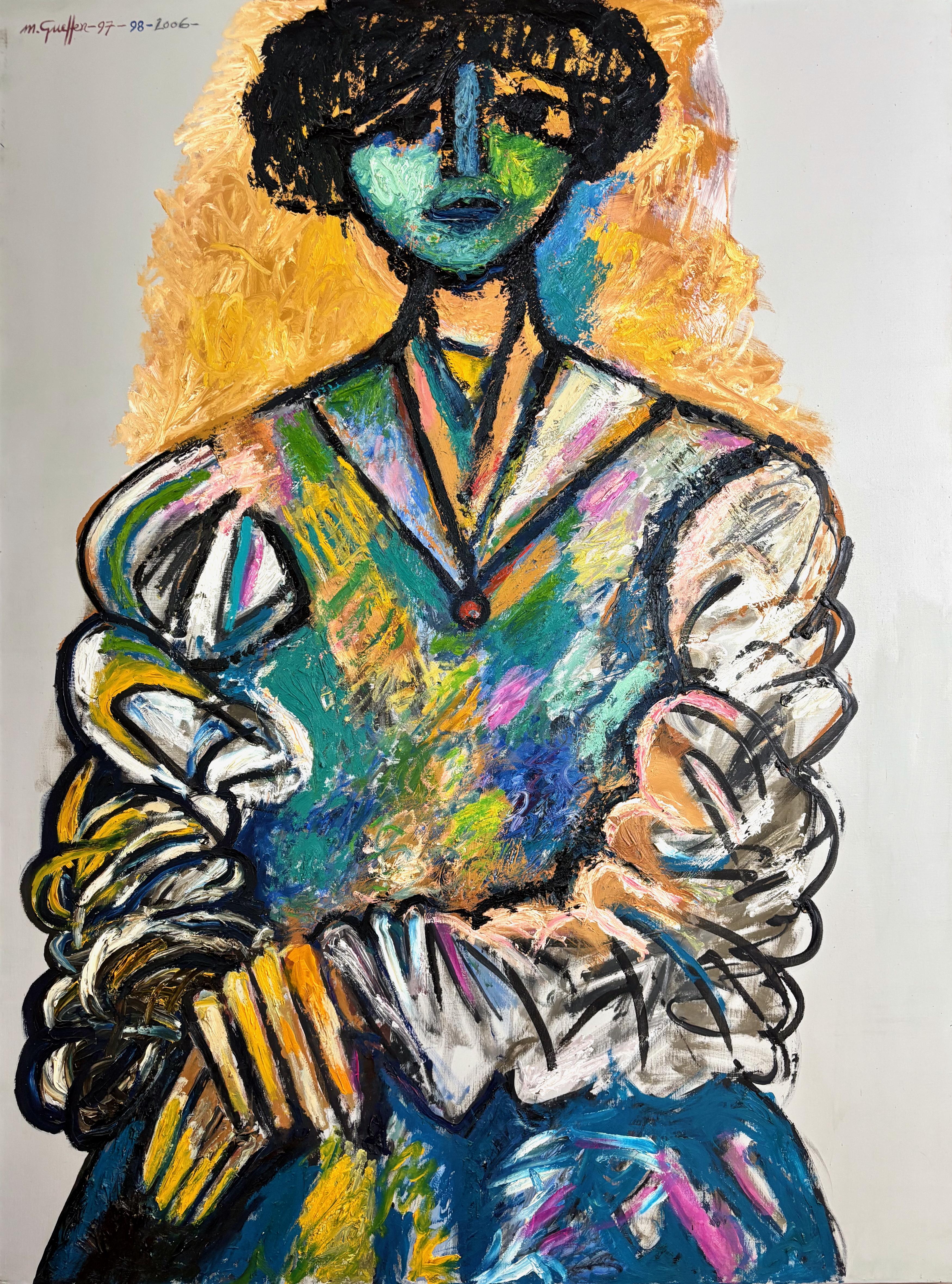 Expressionist Figurative Portrait, Oil on Canvas, by a School of Paris Artist