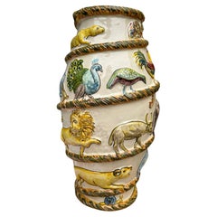 Menagerie Hand-Painted Ceramic Vase - Animals