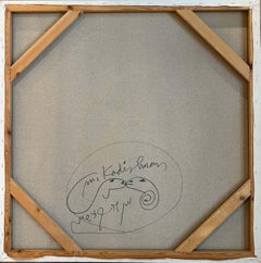 Bellissimo quadro su tela Sheep con colori blu di Kadishman