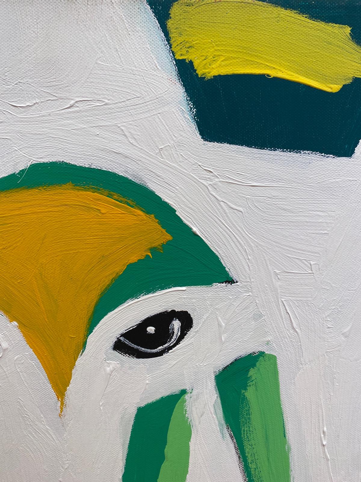 Gesture to Mondriaan - Painting by Menashe Kadishman