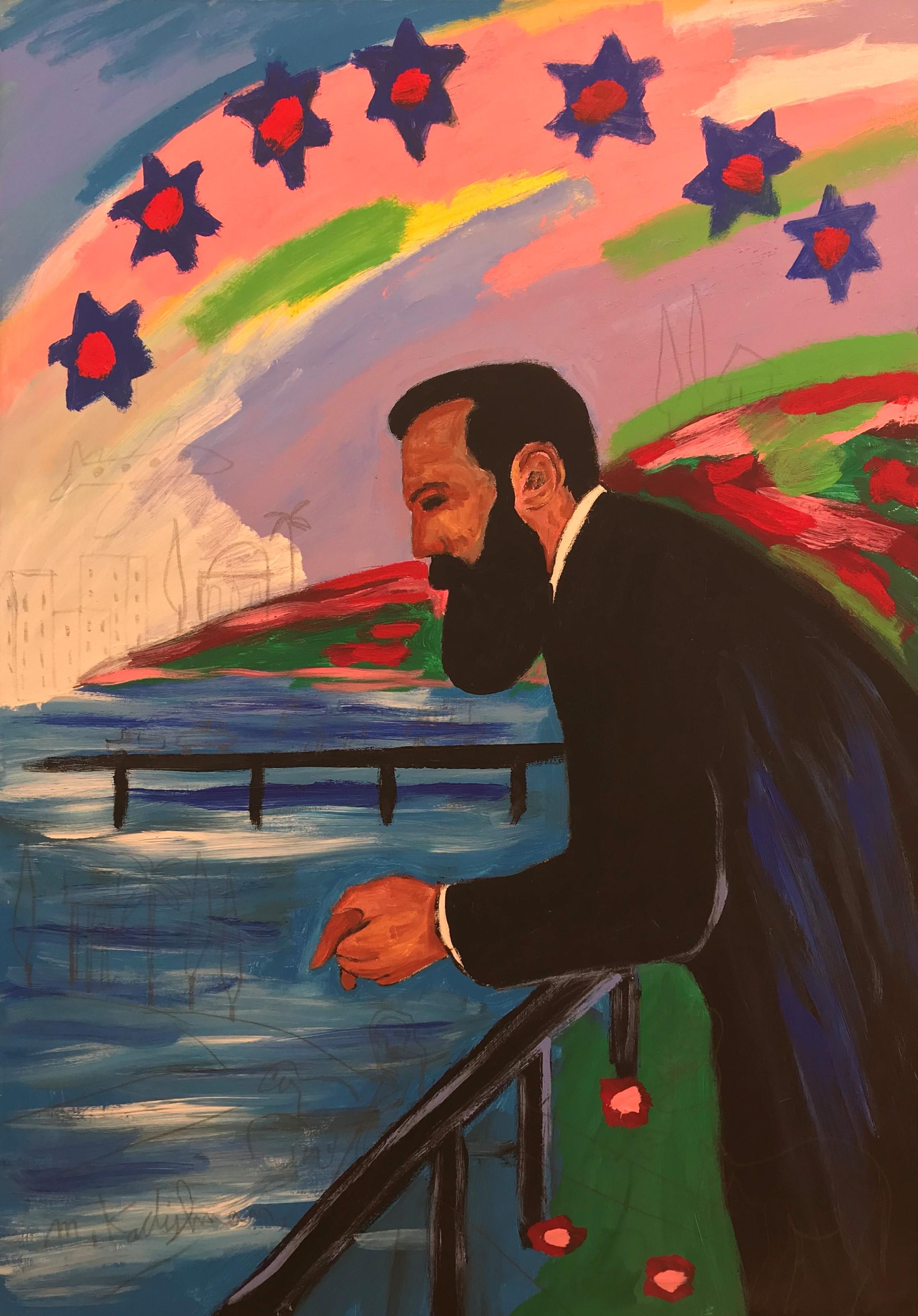 Herzl's vision - Painting by Menashe Kadishman