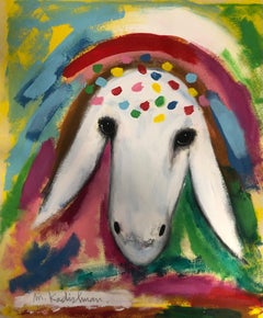 Menashe Kadishman, Sheep head 32, Acrylic on canvas