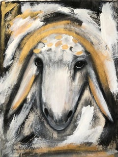 Menashe Kadishman, Sheep head 33, Acrylic on canvas