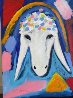 Menashe Kadishman, Testa di pecora 39, Acrilico su tela