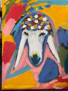 Menashe Kadishman, tête de mouton 40, acrylique sur toile