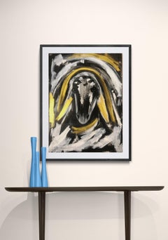 Menashe Kadishman, Sheep head, Acrylic on canvas