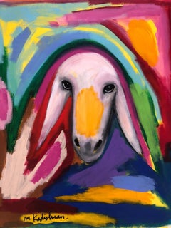 Menashe Kadishman, Sheep head, Acrylic on canvas