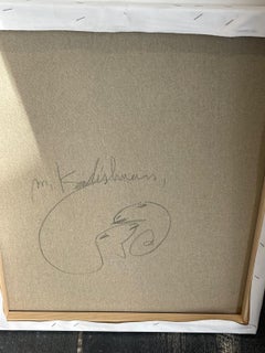 Menashe Kadishman, Sheep head with crown, Acrylic on canvas