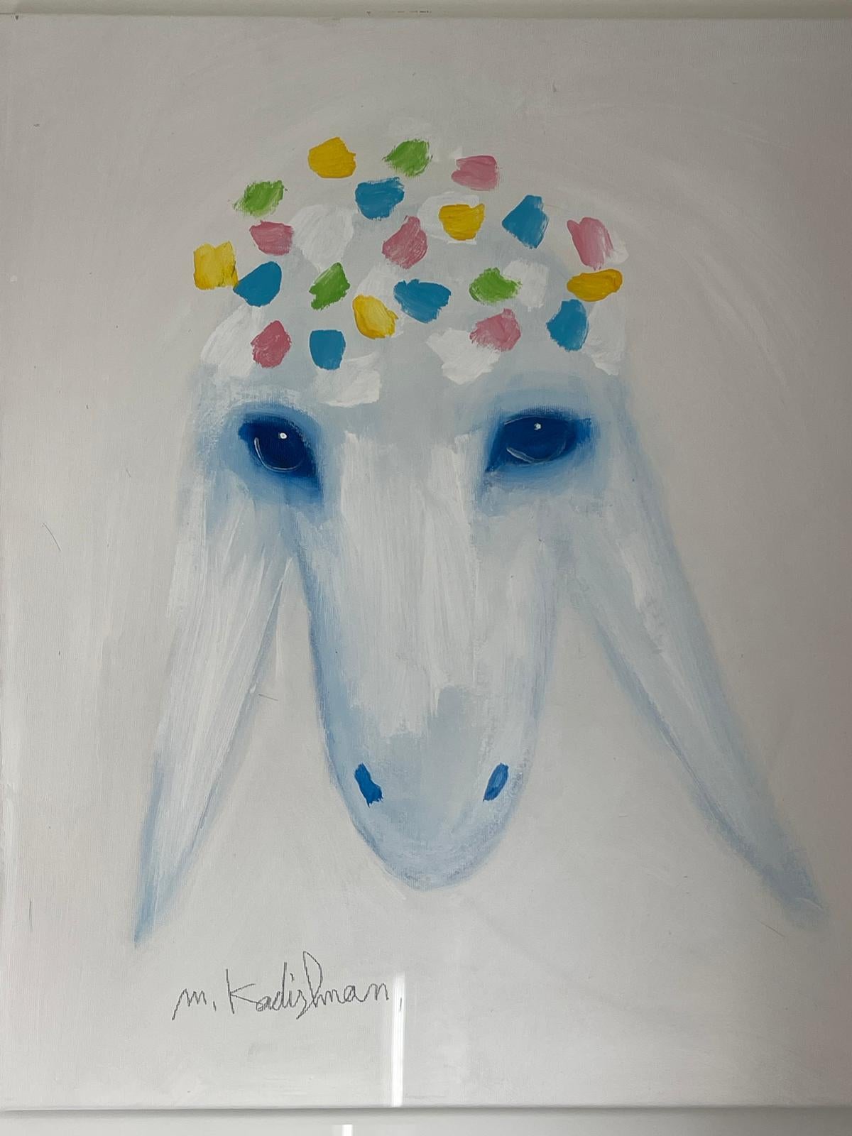 Menashe Kadishman, Cabeza de oveja, Pintura simbolista, Pintura en color, Arte israelí, Arte israelí