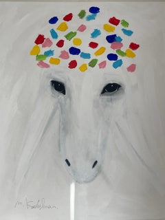 Menashe Kadishman, Mouton avec une couronne, acrylique sur toile