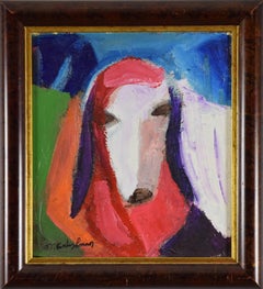 Sheep by Menashe Kadishman - Colourful animal painting, oil on canvas