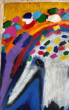 Sheep Head with crown in colorful background