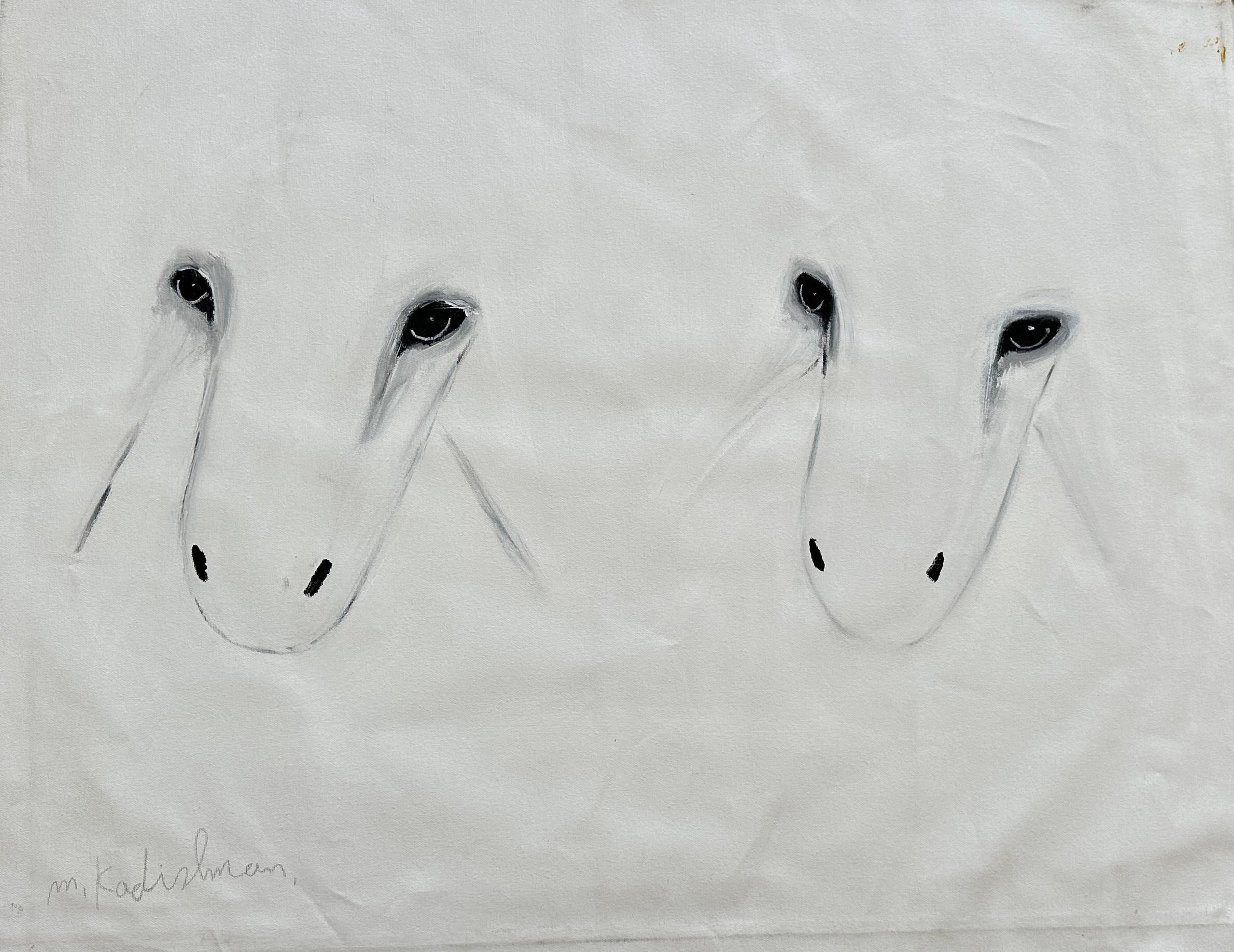 Two Sheep in white background
