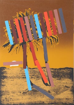 Sérigraphie "Brown Palm" de Menashe Kadishman