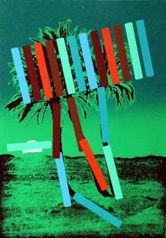 "Palma verde" Serigrafía de Menashe Kadishman