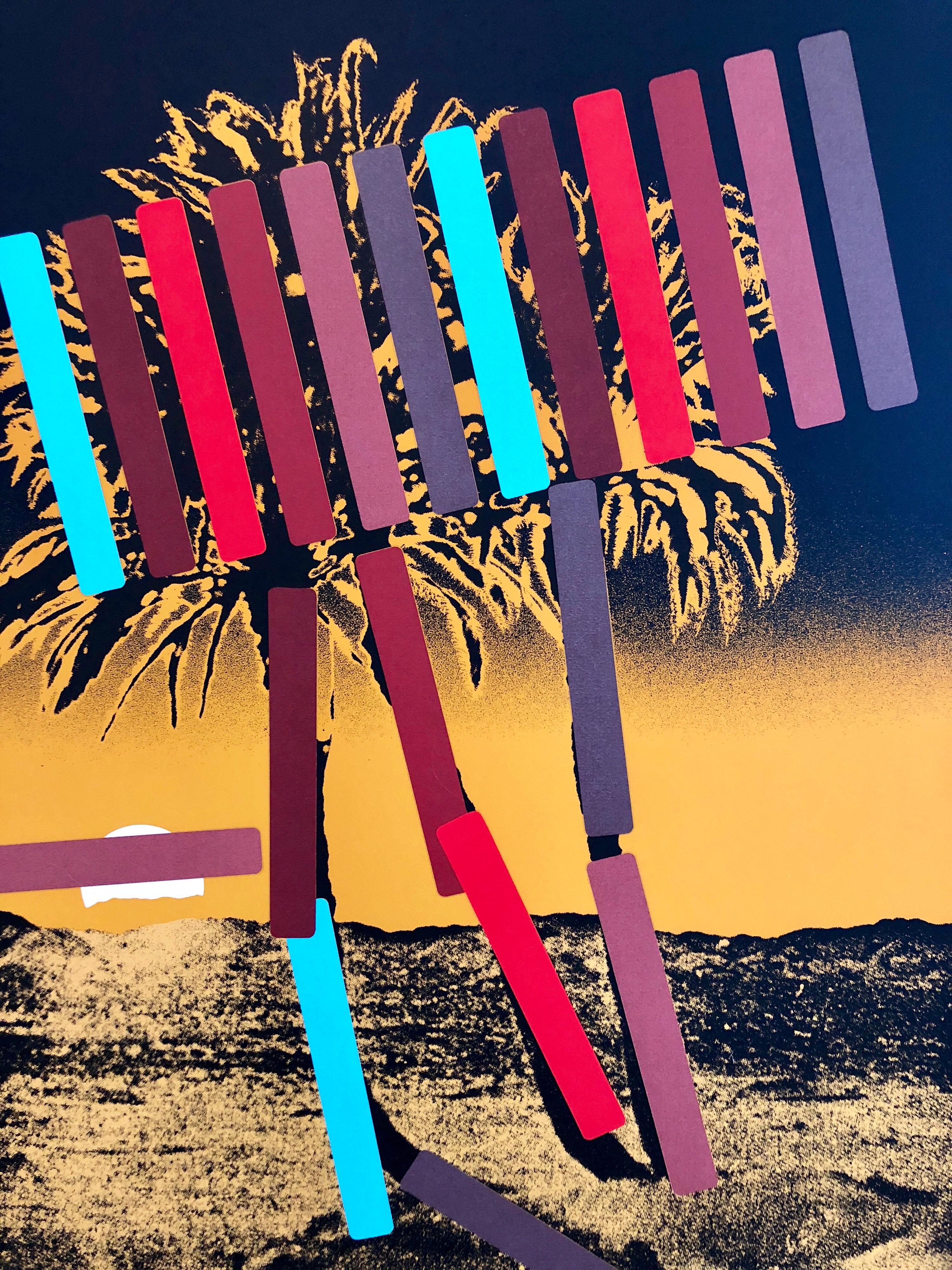 Israeli Modern Pop Art Photo Silkscreen Serigraph Palm Trees Kadishman - Print by Menashe Kadishman