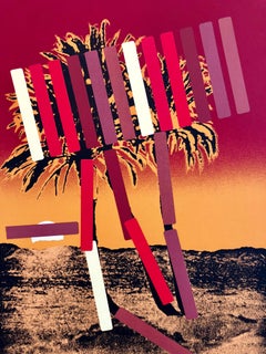 Israeli Modern Pop Art Photo Silkscreen Serigraph Palm Trees Kadishman