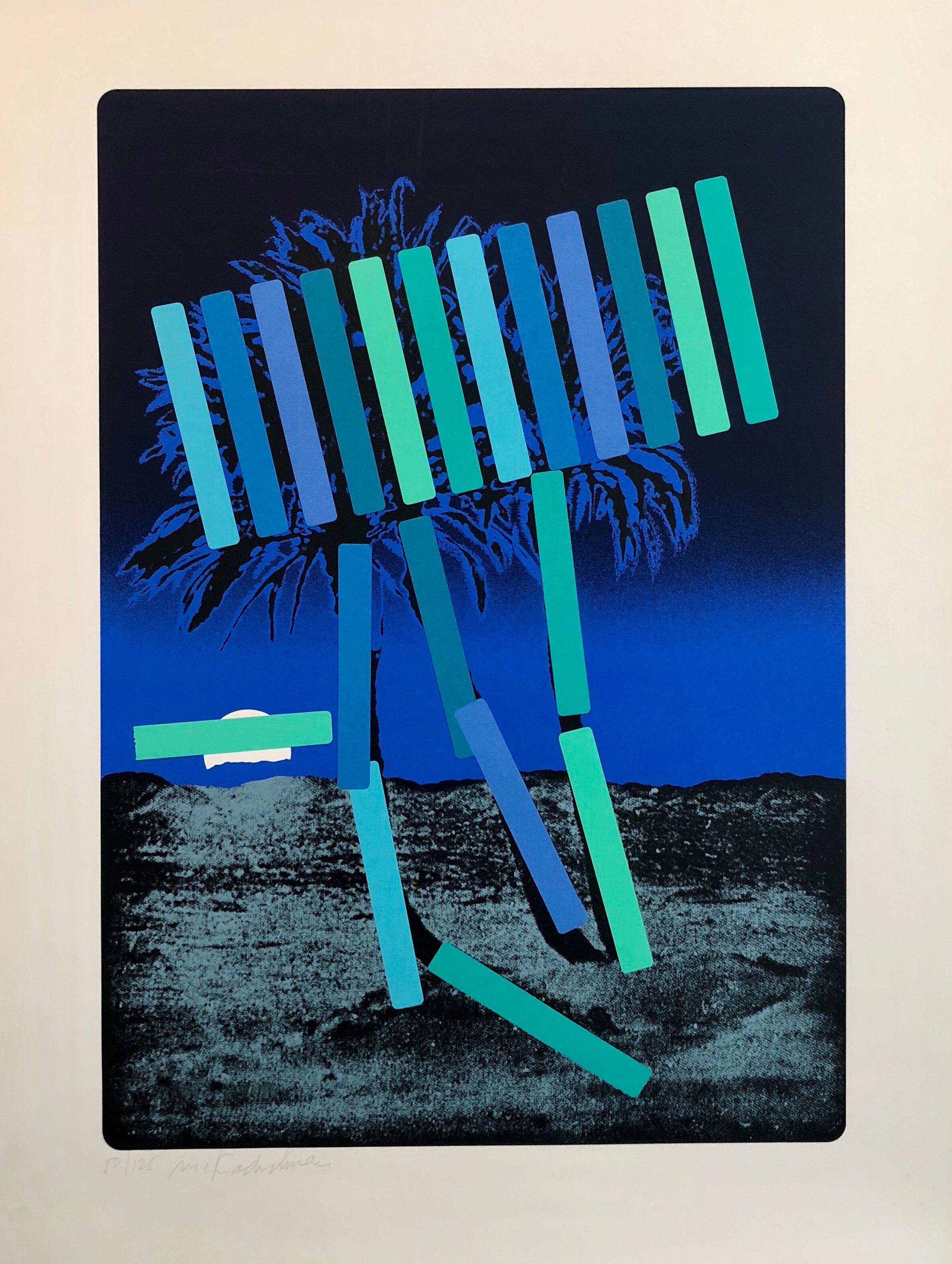 Israeli Modern Pop Art Photo Silkscreen Serigraph Palm Trees Kadishman