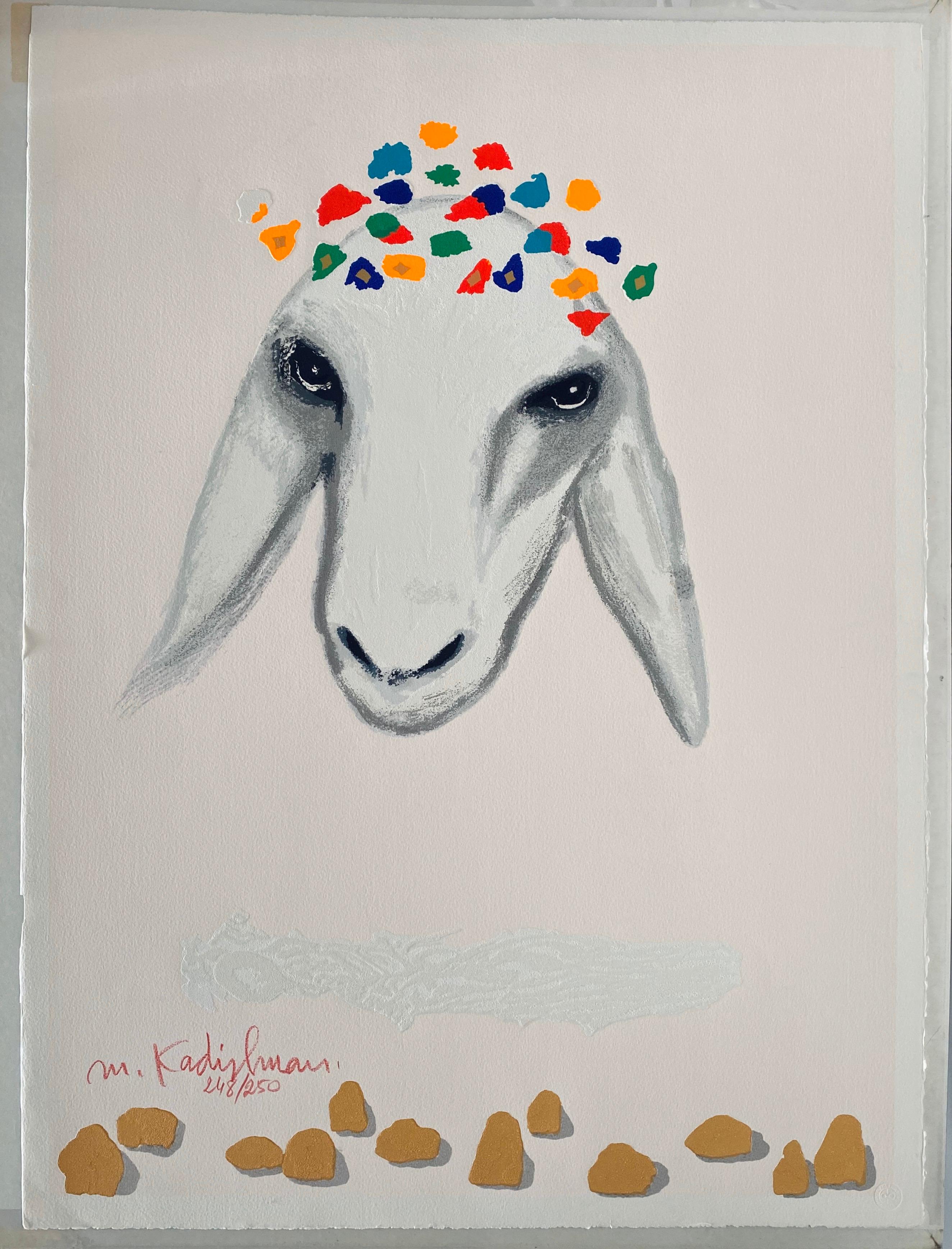 Kadishman Israeli Colorful Pop Art Screen Print Lithograph 