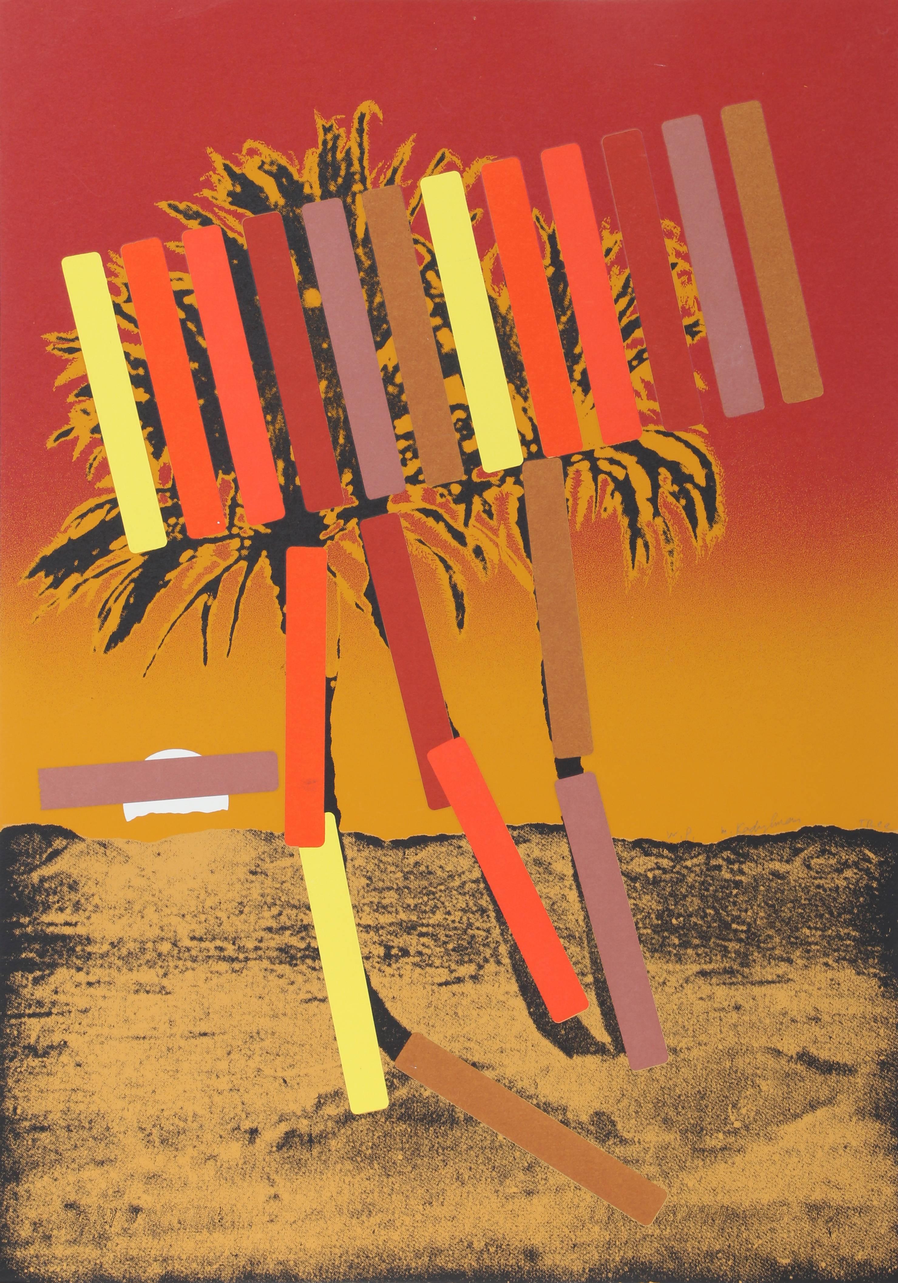 "Red Palm" Working Proof Print by Menashe Kadishman