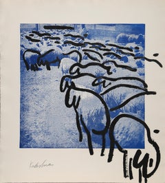 "Sheep Portfolio 2", incisione e serigrafia di Menashe Kadishman