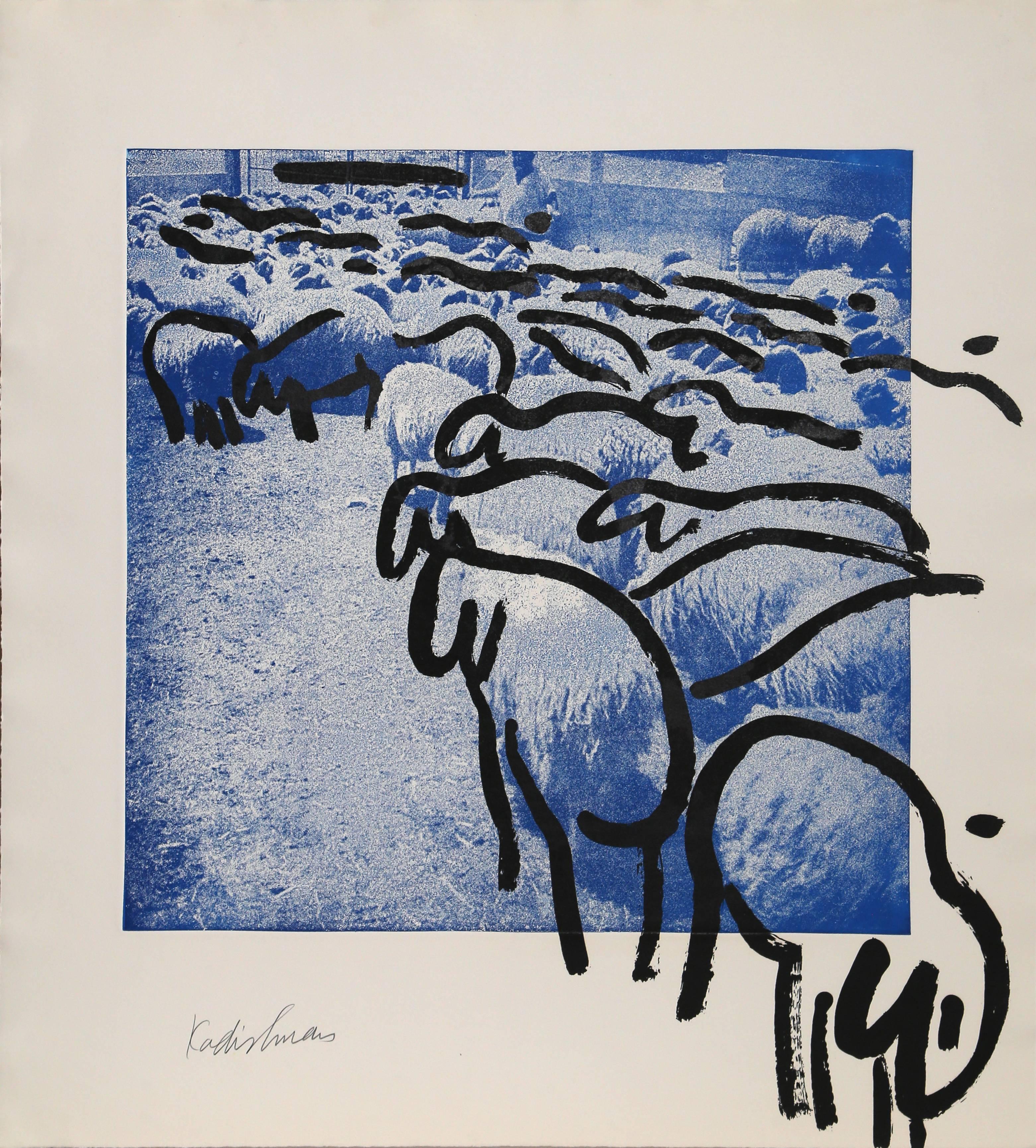 Sheep Portfolio von 7 Radierungen und Siebdrucken von Menashe Kadishman im Angebot 18